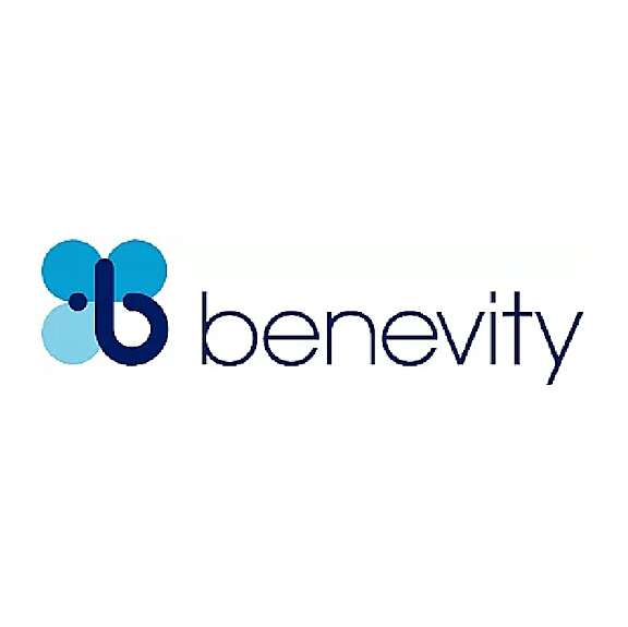 The Benevity logo featuring a stylized lowercase b with three blue overlapping circles on the left and the word benevity in lowercase letters on the right.