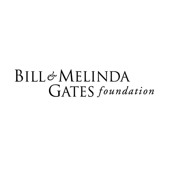 The logo of the Bill & Melinda Gates Foundation features the name in black serif font on a white background, with foundation in italic lowercase letters beneath Gates.