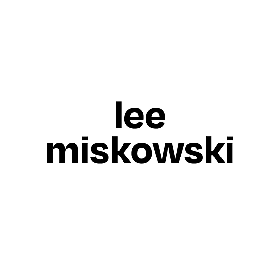 The text lee miskowski appears in bold, black letters centered on a plain white background.