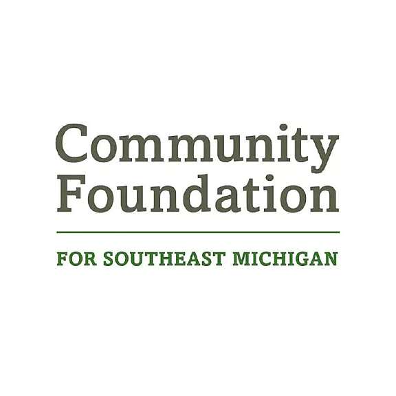 Logo with the words Community Foundation in gray and FOR SOUTHEAST MICHIGAN in green, separated by a green horizontal line, on a white background.